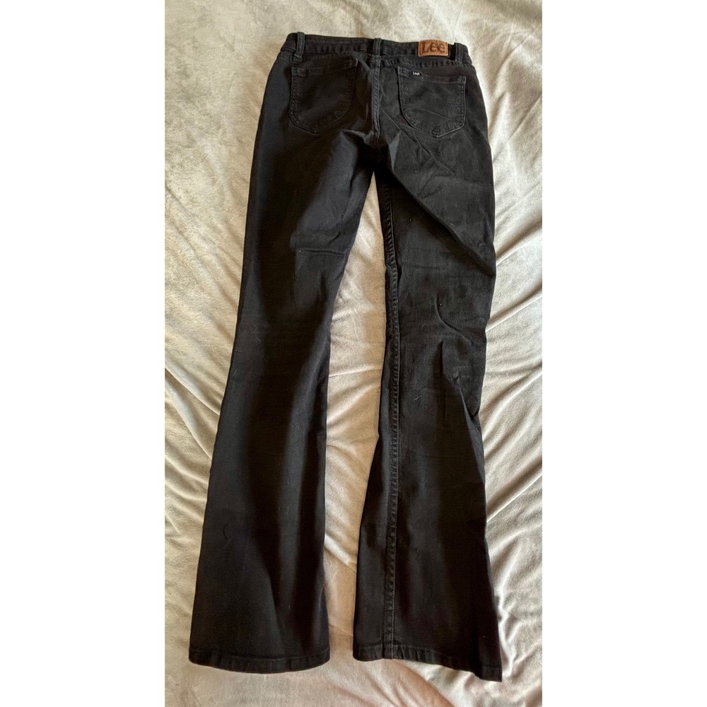 Lee Womens Black Flare Jeans Mid Rise Stretch Denim Pants 4 M 101CMBEW0